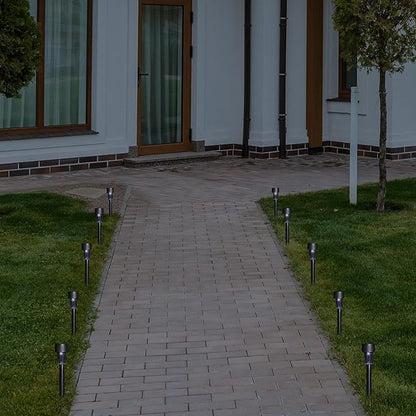 Northlight Set of 10 Black Solar Powered LED Pathway Markers, 12.25"