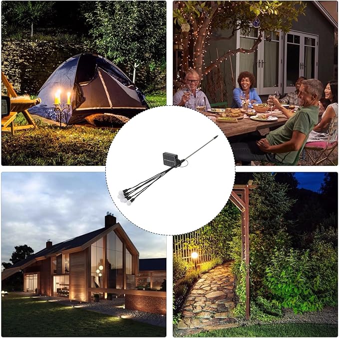 2pcs Solar Garden Path Lights Outdoor Glowing Effect Warm White LED Landscape Lighting Waterproof Solar Lights for Patio Yard Decor