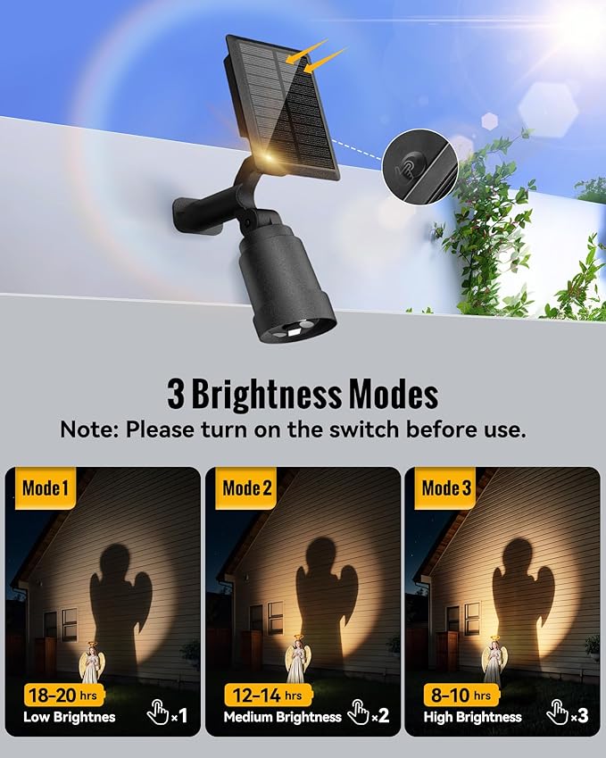 Solar SpotLights Outdoor 6 Pack, Solar Spot Lights Outdoor Waterproof IP65 with 3 Lighting Modes for Garden, Landscape, Pathway, Pool Area, Tree Decor