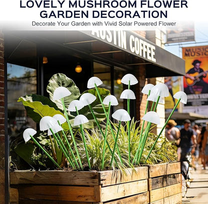 2 Pack Solar Garden Lights Outdoor, Colorful LED Waterproof Solar Powered Mushroom Flowers Landscape Lights for Outside Yard, Patio, Pathway Decorative, Décor, Gifts, Two Lighting Modes