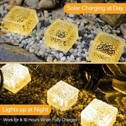 Solar Brick Lights Outdoor Waterproof Patio Brick Lights Garden Decor for Outside 6 Packs for Patio,Yard,Walkway,Pathway Decor