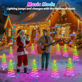 10Pack Smart Christmas Pathway Lights Outdoor with RGBW DIY Modes, APP Control Spiral Christmas Tree with Music | Lumora