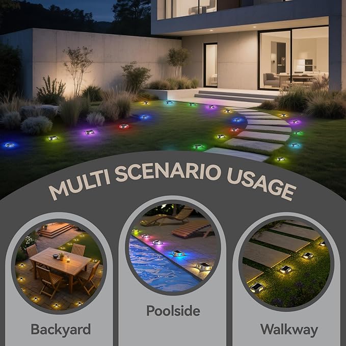 4Pack Solar Driveway Lights, Aluminum Alloy Solar Deck Light,IP68 Outdoor Waterproof Marine Dock Lights | Lumora