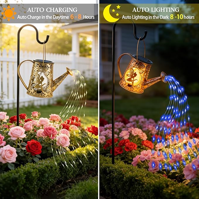 Solar Watering Can Lights, Unique Fairy Gifts for Women Mom Grandma Birthday, Waterproof Outdoor Garden Decor Large | Lumora