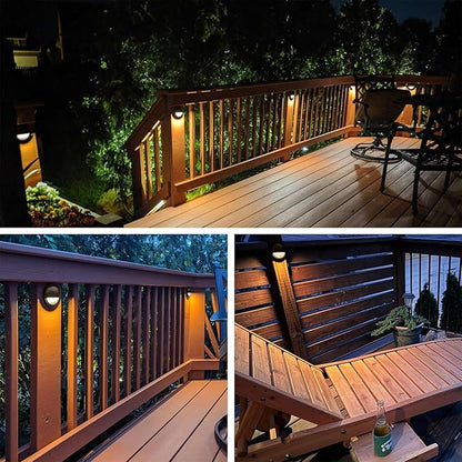 GKOLED Low Voltage LED Deck Lights, 12V AC/DC Landscape Step Railing Fence Light, 2W 2700K Accent Lighting Fixture, Die-cast Aluminum, Dark Brown, 6-Pack