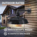 17in. Satin Black Outdoor Gooseneck Barn Light Fixture With 13in. Long Extension Arm - Wall Sconce Farmhouse | Lumora