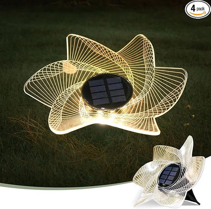 Solar Ground Flora Lights Outdoor,Solar Ground Lights for Yard, Wall, Deck, Garden, Pathway Garden Decor Gifts for Women Men Mom Grandma (Warm White)
