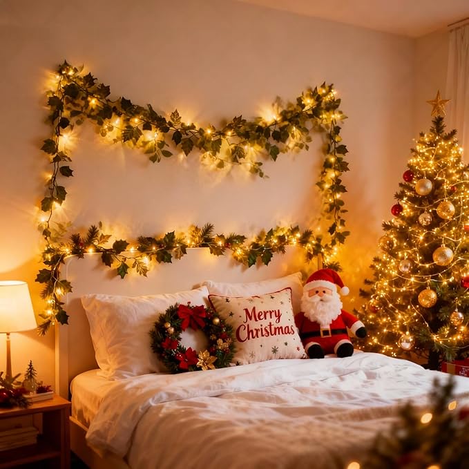 70 T5 LED Christmas Lights, 23.3ft Clear Mini Classic Christmas String Lights Indoor Outdoor, IP68 Waterproof Indoor/Outdoor, Commercial Grade, 4-Inch LED Spacing, Max 15 Sets Connectable(Warm White)
