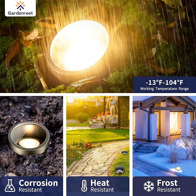 Gardenreet Brass Well Light - 12V Outdoor Ip65 In-Ground Landscape Lighting, LED Replaceable Bulb Waterproof Low | Lumora