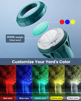 SURAIELEC Christmas Spotlight Outdoor, Create Stunning Holiday Decor with 4 Color Lenses (Red Green Blue Yellow) | Lumora