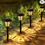 10 Pack Solar Pathway Lights Outdoor- Bright Solar Powered Garden Light with 3000K Warm LED, Auto On/Off Waterproof | Lumora