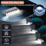 Solar Step Lights for Outside, 8-Pack Stair Light Outdoor Waterproof IP67, 14 LED Cool White Light Solar Powered | Lumora