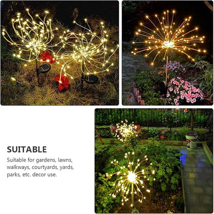 Beaupretty Solar Powered LED Landscape Path Lamp with 150 Warm White LEDs Lawn Ground Plug Lamp for Outdoor Garden Patio Yard Decor