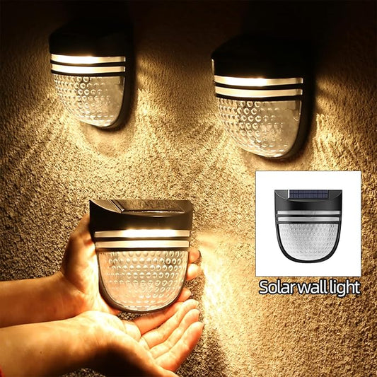 Solar Outdoor Lights, Solar Powered Light Waterproof Easy-to-Install Security Lights for Outdoor Garden Patio Yard (Yellow, L)