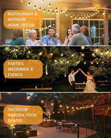 Torkase 100FT LED Outdoor String Lights with 25+2 S14 Shatterproof Bulbs, Commercial Grade Waterproof Patio Lights | Lumora