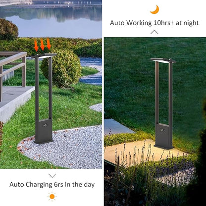 Solar Pathway Lights Outdoor, Dusk to Dawn, Motion Sensor, 2.8W, IP65 Waterproof, Rustproof Aluminum, Energy-Saving Rechargeable Batteries, Landscape Lighting for Yard Garden Driveway