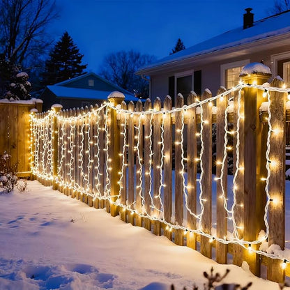 LUCKY SHINE 100 LED Warm White Christmas Lights, UL Certified and Commercial Grade White Wire String Lights 35 FT, for Indoor and Outdoor Christmas Trees, Party, Garden, Patio.