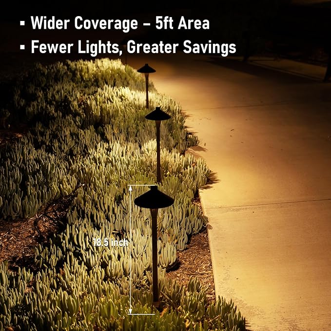 LEONLITE Update 5CCT Low Voltage Pathway Lights, 12-24V LED Landscape Path Light, 1800/2700/3000/4000/5000K, CRI90 | Lumora