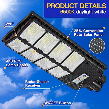 Waterproof Solar Lights Outdoor for Patio & Yard, Dusk to Dawn Motion Sensor Security Lighting, High Brightness Solar-Powered Garden Pathway Lamps-2 Pack