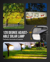 GIGALUMI Solar Spot Lights Outdoor Waterproof 10 Pack Warm White IP65, 63 LED 3 Lighting Modes Spotlights for | Lumora