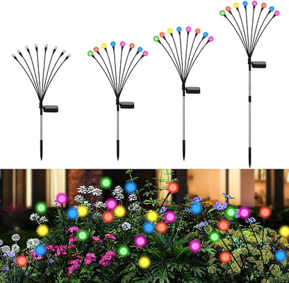 Solar Firefly Lights Outdoor Waterproof,8 Mode RGB Color Changing Firefly Swaying Solar Lights Stakes for Outside Christmas Holiday Yard Patio Plant Landscape Garden Decor 4 Pack(Multicolor)