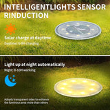 Ground Lights 8 Pack, IP68 Waterproof Solar Disc Lights for Outdoor, Flat Garden Light, In-Ground Light, Landscape | Lumora