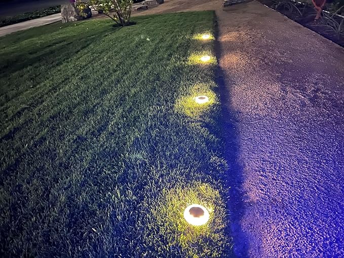 eLEDing Solar 4-Pack White Deco Garden Lights – Waterproof Solar LED Outdoor Landscape Lights for Pool, Porch, Patio, Pathway & Poolside (No Wiring Needed)