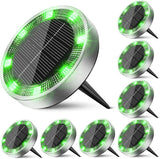 Peasur Mini Solar Ground Lights Outdoor, 8 Pack Flat Solar Powered Disc Lights, IP68 Waterproof, Anti-Rust | Lumora