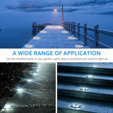 Solar Dock Lights Driveway Deck Lights - 8 Packs Waterproof 1200mAh Outdoor LED Aluminum Dock Lighting Warning Step | Lumora