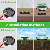 nipify 12 Pack Solar Ground Lights Outdoor, 8 LED Solar Disc Lights for Yard Garden Walkway Deck Patio Landscape | Lumora