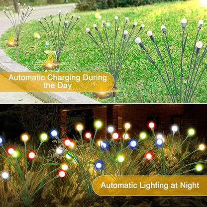 2 Pack Solar Garden Lights, 20 LEDs Solar Lights Outdoor, Solar Swaying Firefly Lights, Garden Solar Lights, Solar Firefly Lights Outdoor Waterproof for Yard Patio Pathway Decoration