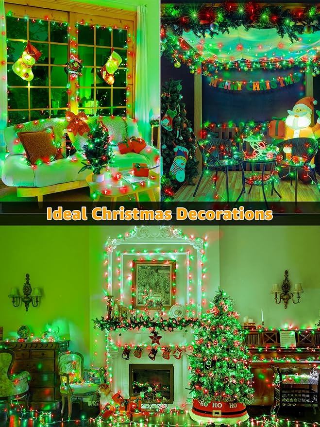 Christmas Lights 600 LED 98FT, Waterproof Outdoor String Lights with Remote and Timer, 8 Modes Dimmable Fairy | Lumora