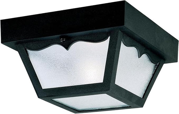Westinghouse Lighting 6682200 Traditional One-Light Outdoor Flush-Mount Fixture, Black Finish on Polypropylene | Lumora