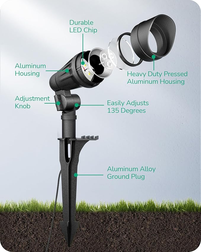 EDISHINE Low Voltage Landscape Lights, 3.2W 12V ACDC 240LM Low Voltage Spotlight, CRI 80 & Beam Angle 35°, 3000K | Lumora