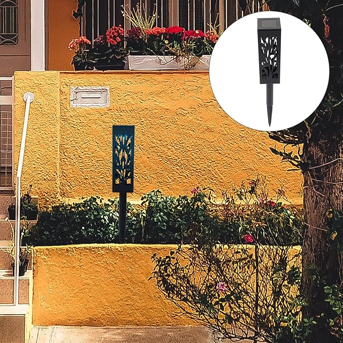 2 Pcs Solar Garden Lights LED Cutout Yard Stake Lawn Lamps Outdoor Decorative Solar Energy Pathway Lighting for | Lumora