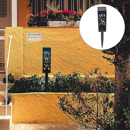 2 Pcs Solar Garden Lights LED Cutout Yard Stake Lawn Lamps Outdoor Decorative Solar Energy Pathway Lighting for Patio