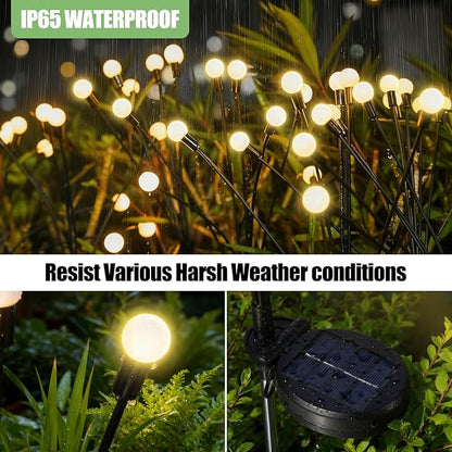 Solar Garden Lights, Solar Lights Outdoor, Firefly Light for Patio Decor,Yard Pathway Decoration, Warm White Lights (2 Pack-16 LEDs)