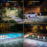 Solar Pathway Lights Outdoor 2 Pack, 3 Lighting Modes Glass and Stainless Steel White Solar Garden lights, 17.3" | Lumora