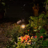 EpicGadget Outdoor Solar Lantern Garden Hanging Light with Shepherd Hook, Retro Metal Solar Lamp with Warm White | Lumora