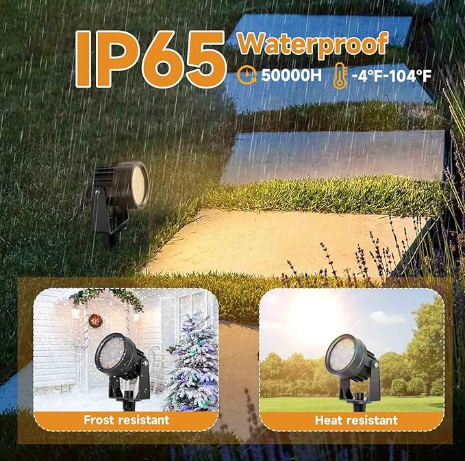 Warm White Spot Lights, Outdoor 3000K LED Spotlights, Outside Landscape Lighting IP65 Waterproof Garden Uplights | Lumora
