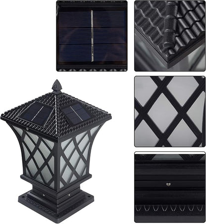 Kendal Large Outdoor Solar Powered LED Light Lamp (Black-8406)