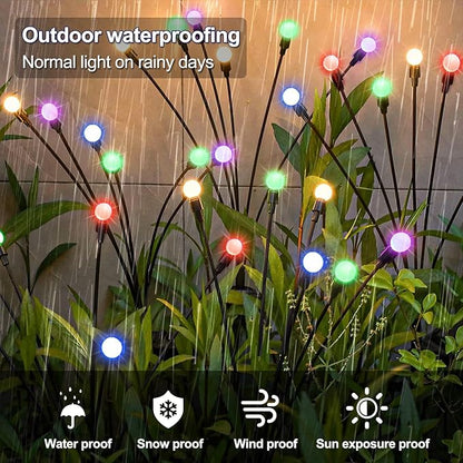 Lemical Solar Lights Outdoor Waterproof 2 Pack Firefly Solar Pathway Light for Yard Patio Garden Decor 10 LED Landscape Light with 8 Modes for Outdoor Decor (Muticolor)