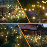 Warm-4Pack 32LED Firefly Warm Changing Lights,Garden Solar Lights Outdoor Decorative,Yard Waterproof Solar | Lumora