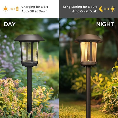 Solar Yard 5-Pack Solar Pathway Lights Outdoor, Solar Powered Garden Lights Waterproof, Auto On/Off Powered Landscape Lighting for Pathway, Porch, Walkway, Driveway