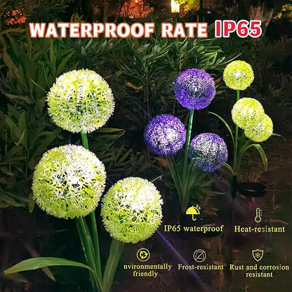 Solar Lights Outdoor Garden Decor: 2-Pack Upgraded Solar Dandelion LED Lights for Landscape Lighting - Waterproof Outdoor for Yards, Lawns, Paths, and Patios (2)