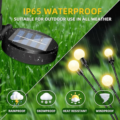 Solar Lights Outdoor - 4Packs, 32 LEDs Garden Lights Solar Powered Firefly Lights IP65 Waterproof for Lawn Yard Patio Pathway & Landscape Garden Decoration Gifts