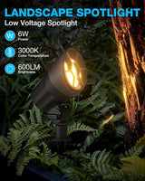 SUNVIE 6W LED Landscape Lights Low Voltage Landscape Lighting with Connectors Warm White Landscape Spotlights | Lumora