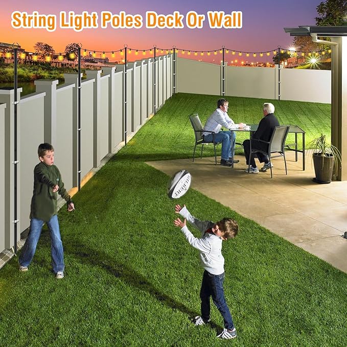 AILBTON 10 Pack 10Ft String Light Poles,Light Poles for Outside String Lights,Outdoor Light Poles with Fork,Metal | Lumora