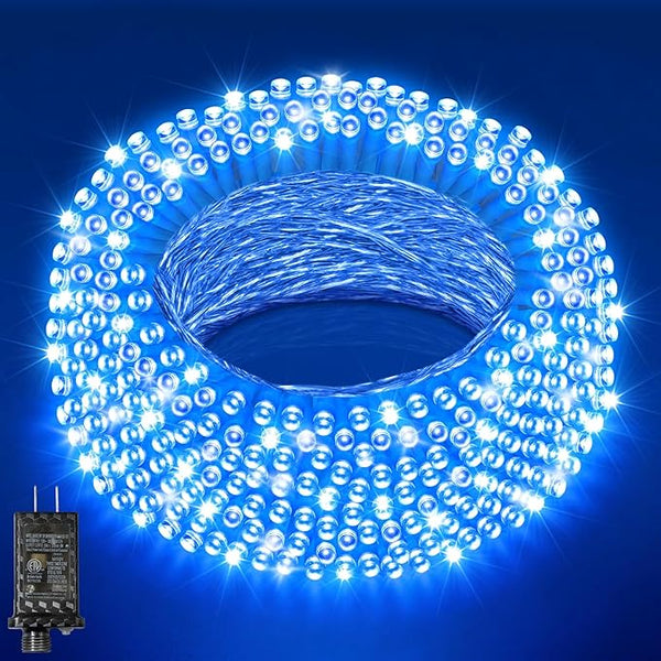 125FT 380LED Blue Christmas Lights, Extra Long Outdoor String Lights Waterproof, Timer & Memory, 8 Modes Dimmable | Lumora