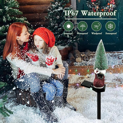 Solar Christmas Stocking Tree Lights Decorations Outdoor Waterproof, 6 LED Christmas Solar Pathway Lights Outdoor Xmas Stake Light for Xmas Decorations Outside Garden Yard Lawn